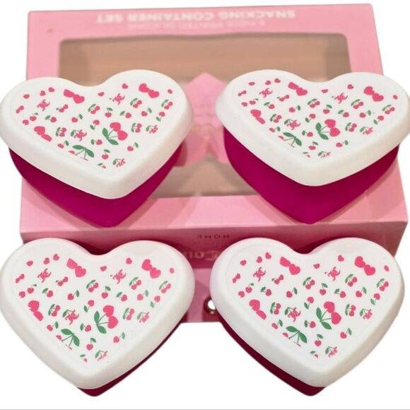 Juicy Couture Home 8-PC Heart Shaped Printed Silicone Snacking Container Set - Picture 3 of 8